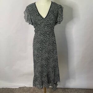 Danny&Nicole polka dot asymmetrical midi dress women Size 10 rockabilly vintage